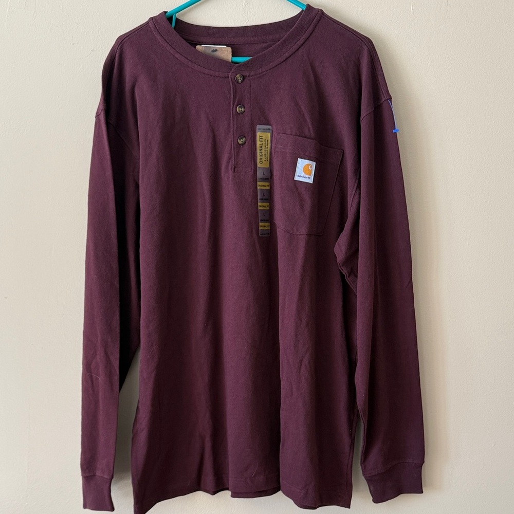 Carhartt Burgundy Long Sleeve Henley